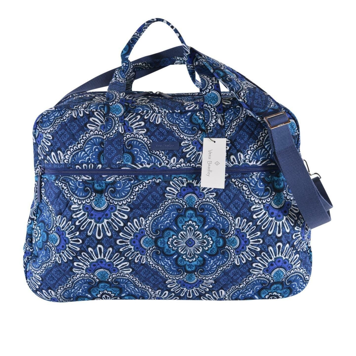 Vera Bradley Blue Tapestry Grand Traveler Cotton Weekender Duffle Bag