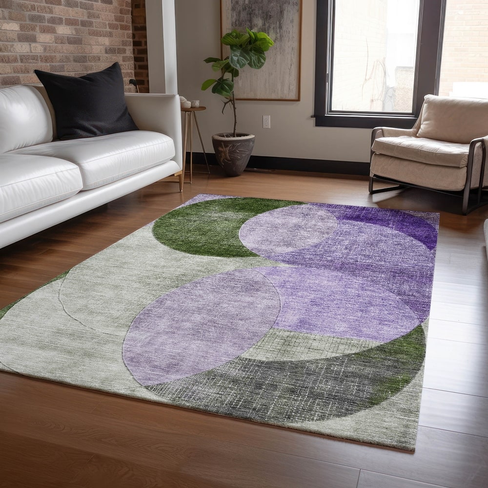 Machine Washable Indoor/ Outdoor Contemporary Deco Chantille Rug