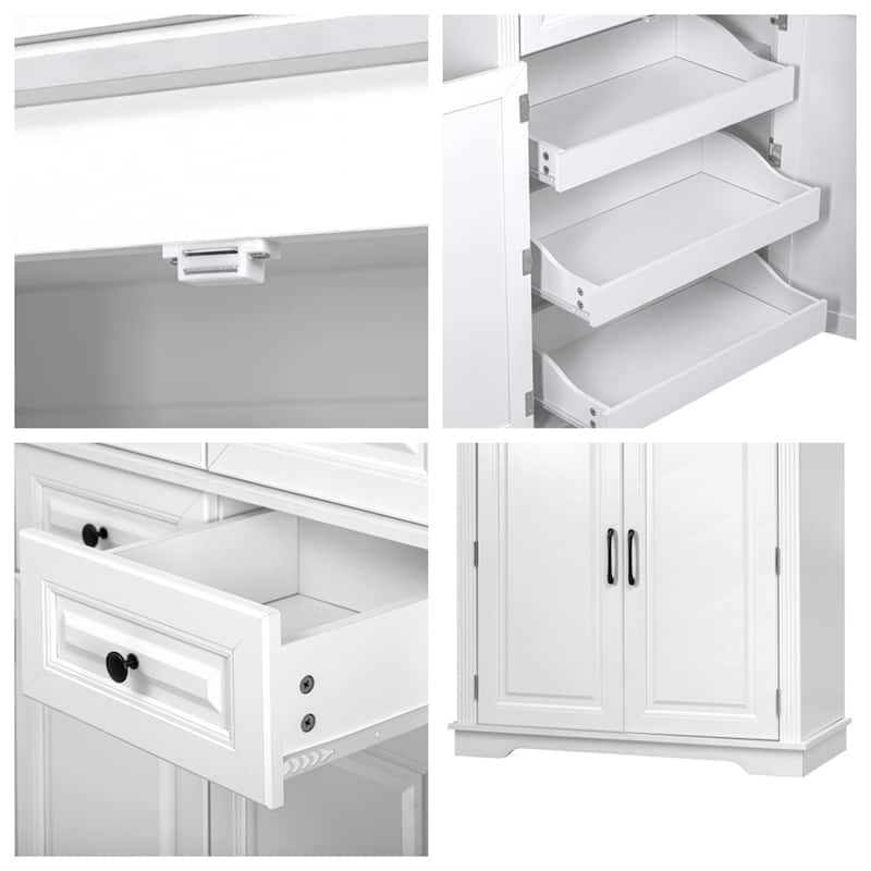 71"Tall Kitchen Pantry Cabinet with Cabinet Organizers,Storage Cabinet