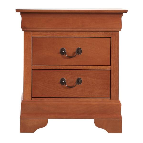 Natural English Dovetailed Drawer Storage Nightstand w/ Hardware Handle