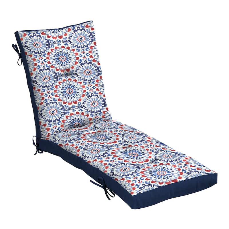 ARDEN Outdoor Plush Modern Tufted Chaise Cushion, 76 x 22 - Clark Blue