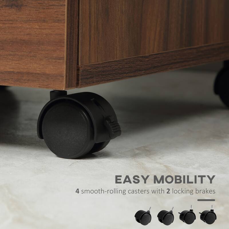 3 Drawer Office Storage Cabinet, Under Desk Cabinet with Wheels
