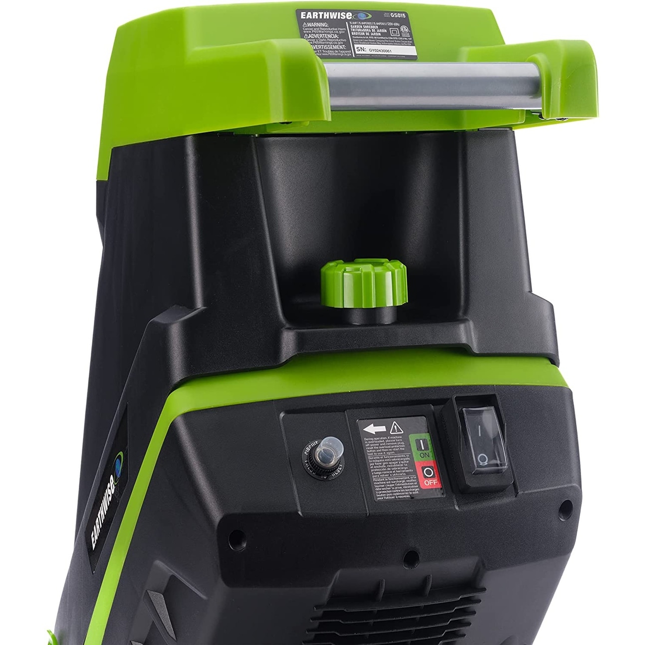 Earthwise 15-Amp Electric Corded Chipper/Shredder with Collection Bag - Green/Black