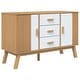preview thumbnail 3 of 3, vidaXL Sideboard OLDEN White and Brown 44.9"x16.9"x28.9" Solid Wood Pine - 44.9" x 16.9" x 28.9"