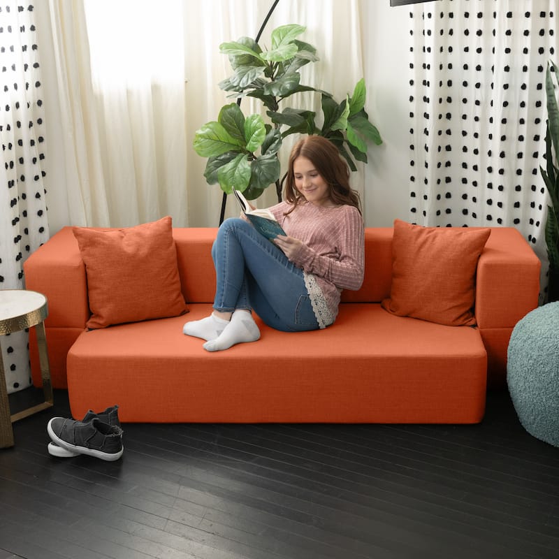 Zenzi Loveseat Twin - Convertible Couch / Twin Sleeper, Bru Smart