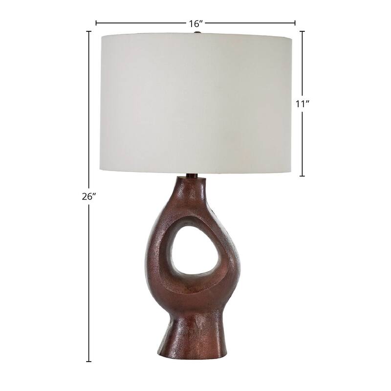 Skye 26" Table Lamp with Linen Shade, Copper