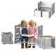 preview thumbnail 11 of 18, Gymax Kids Table & Chair Set 3-Piese Toddler Set w/2 Stools & Activity