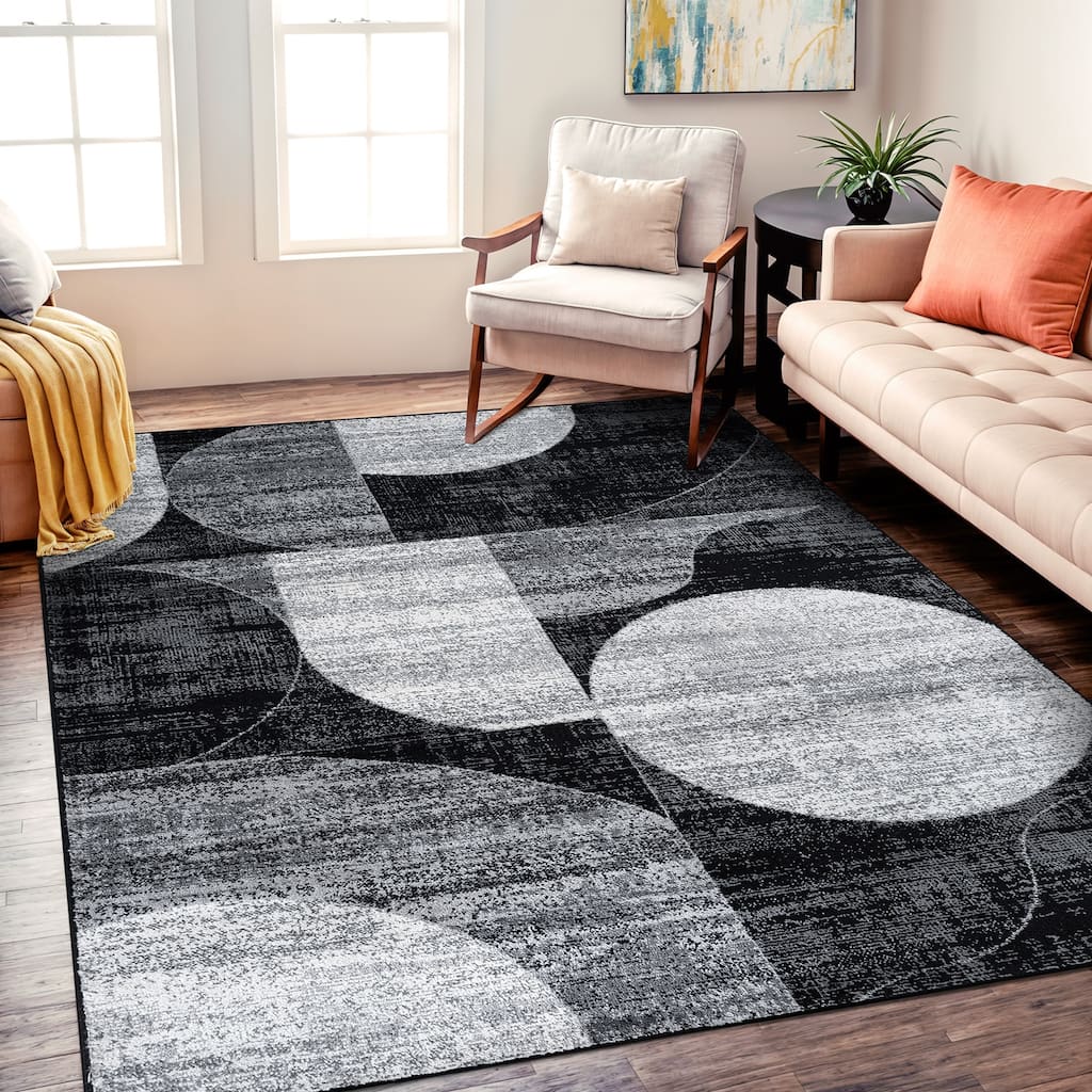Modern Geometric Design Durable Area Rug Pet Friendly, Perfect for Entryway, Living Room, and Bedroom