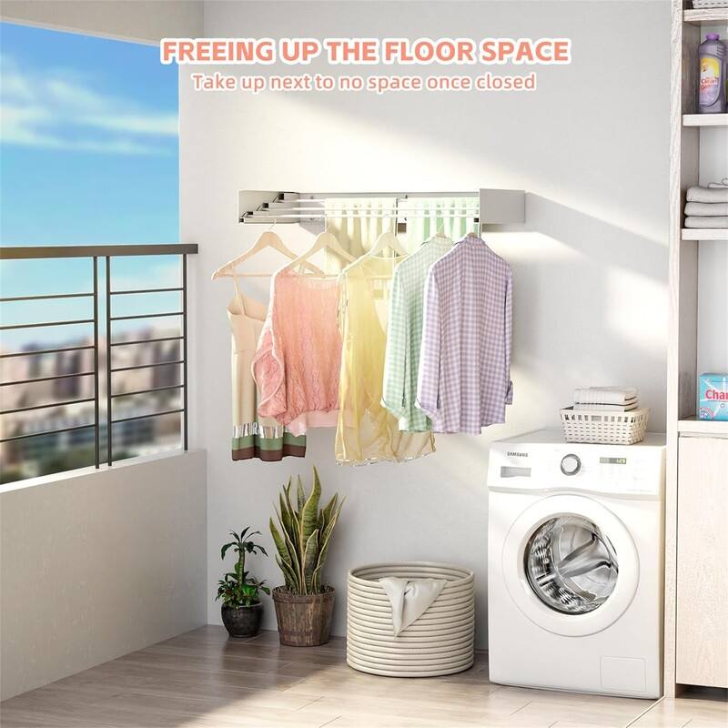 Foldable Wall Mounted Drying Rack - 19.8 Inch