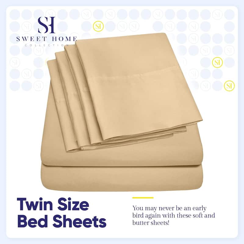 Sweet Home Collection Split King 7 Piece Sheet Set, Deluxe Ultra Soft 1500 Series, Double Brushed Microfiber.