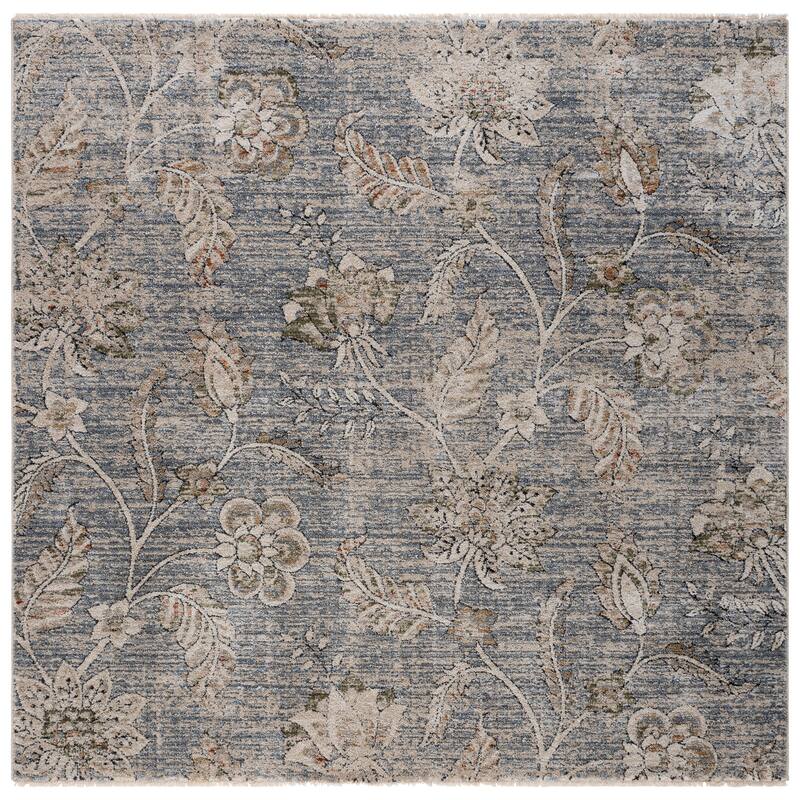 SAFAVIEH Grove Viorica Floral Rug - 6'7" Square - Blue/Ivory
