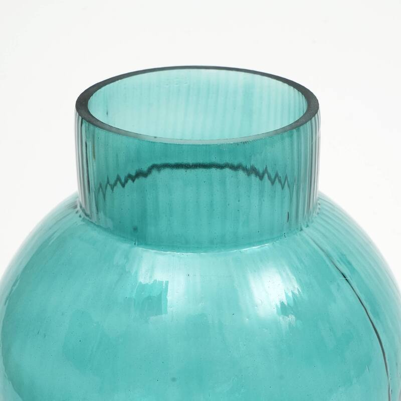 Modern Funnel Flare Glass Vase - 5x12 Inch Large Tall Vase for Floral Arrangements & Stylish Decor