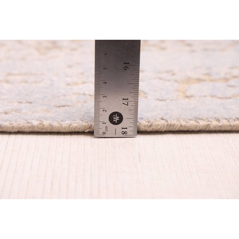 ECARPETGALLERY Hand-knotted Legacy Light Blue Silk, Wool Rug - 2'5 x 11'11