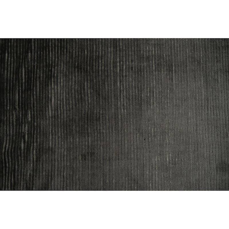 Hand Knotted Oriental Silk Carpet Modern Contemporary Greys & Charcoal Contemporary Runner Rug - 9' 0'' X 3' 1''