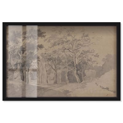 Grove with Road and Haycart Shadowbox by Art Remedy