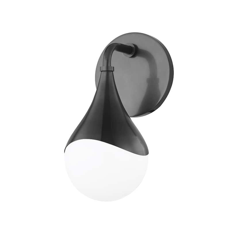 Mitzi by Hudson Valley Ariana LED Bath Bracket with Opal Glossy Glass - 1 Light - Old Bronze