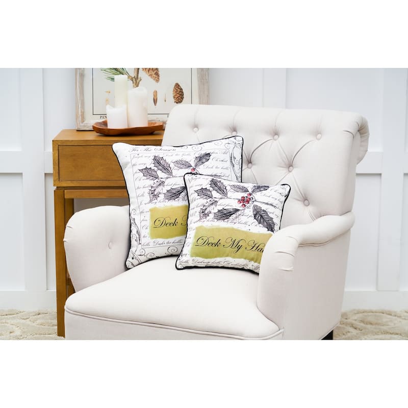 Deck My Halls Christmas Throw Pillow, 14" x 14"
