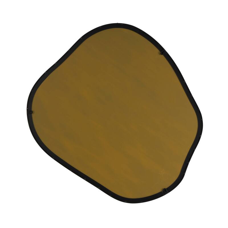 CosmoLiving by Cosmopolitan Black Metal Wavy Abstract Wall Mirror