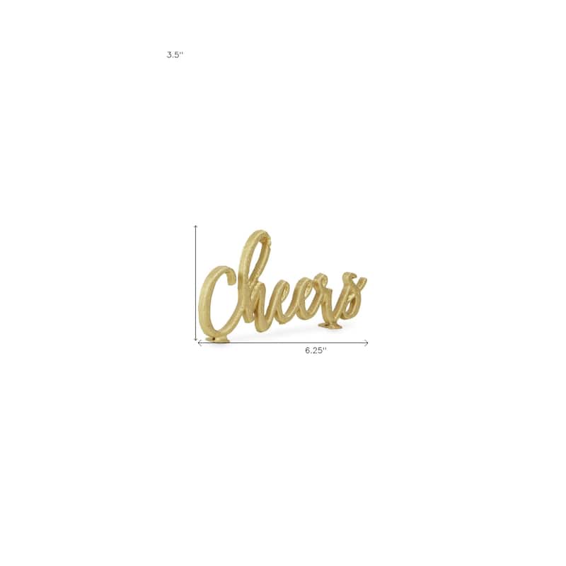 4" Gold Metal Cheers Hand Painted Sculpture