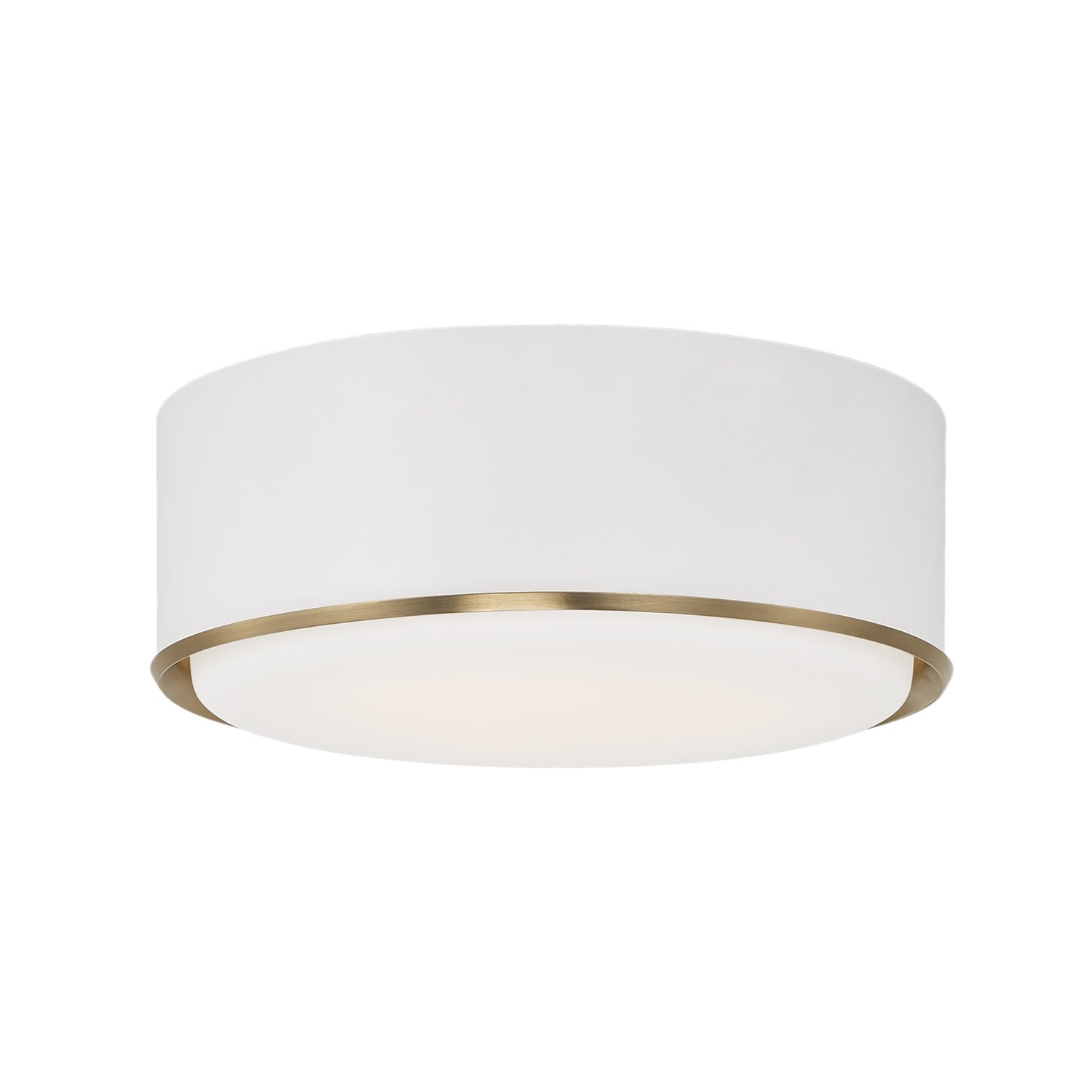 15"W x 6"H 3-Light Semi Flush Mount with Matte Brass Details and Frosted White Diffuser - 15.5"W x 5.75"H