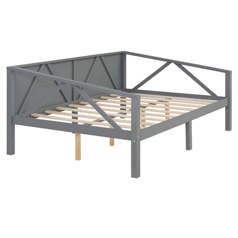 Full Size Gray Daybed with Elegant Design, Multi-functional Sofa Bed