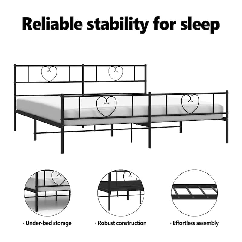vidaXL Metal Bed Frame, No Mattress
