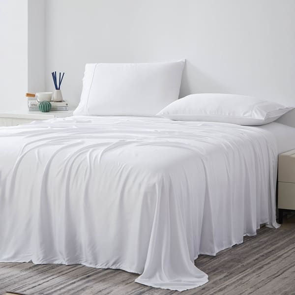slide 2 of 5, 500 Thread-Count Tencel 21 inch Extra Deep Pocket Bedsheet Sets Full - White