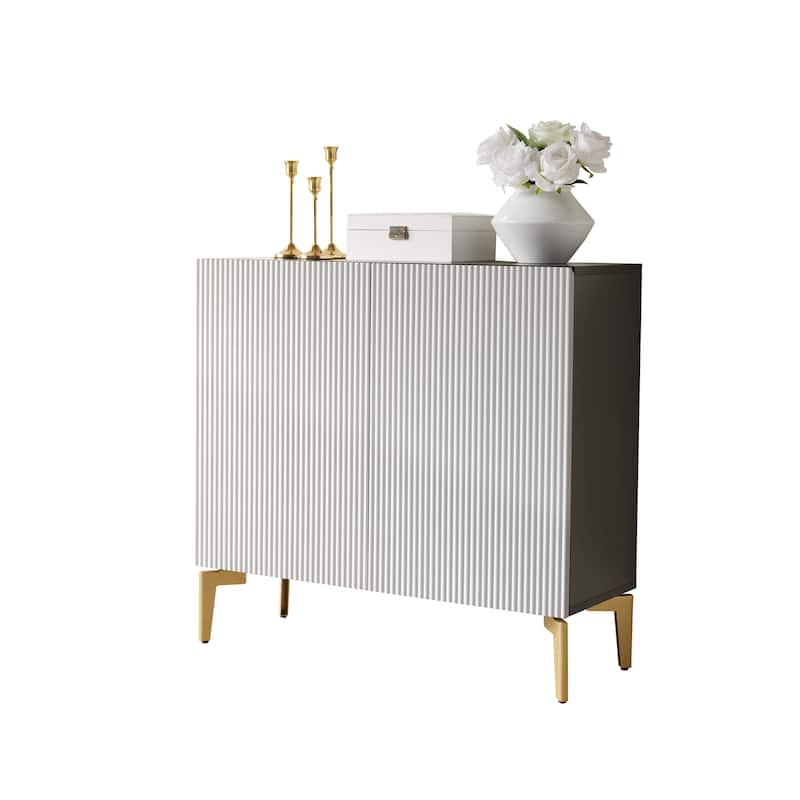 Arvo Wood Console Table with Metal Legs and Hidden Storage - 32"L x 12"W 30"H