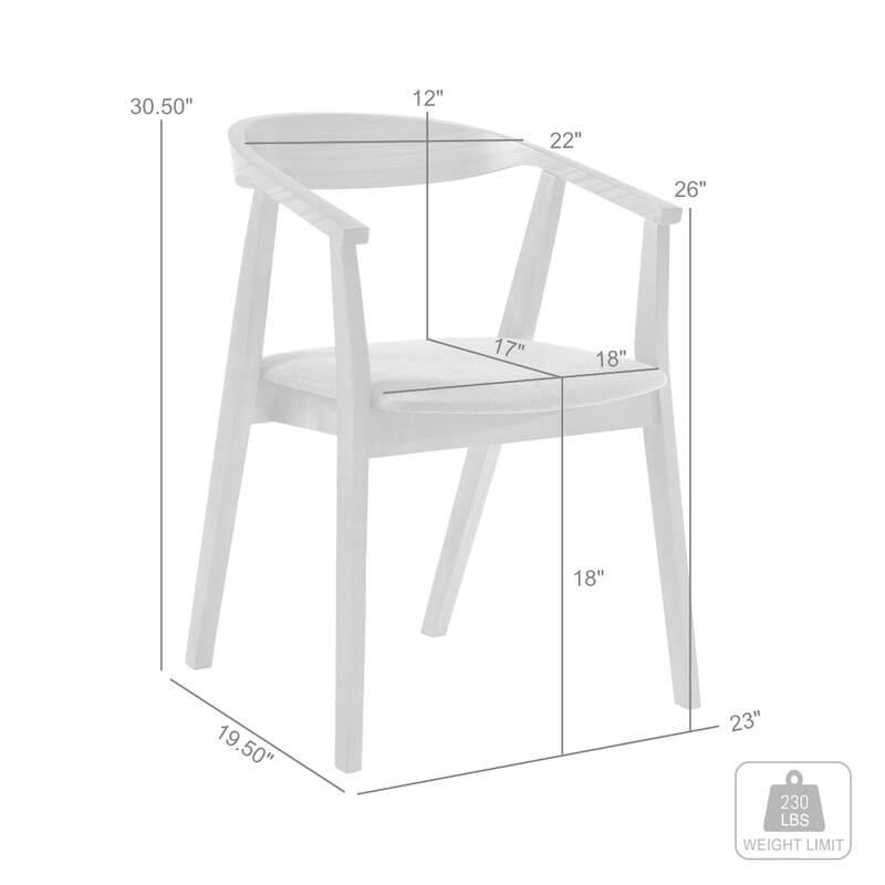 Alana Dining Chair Set of 2, Walnut Brown Wood Frame, Orange Fabric