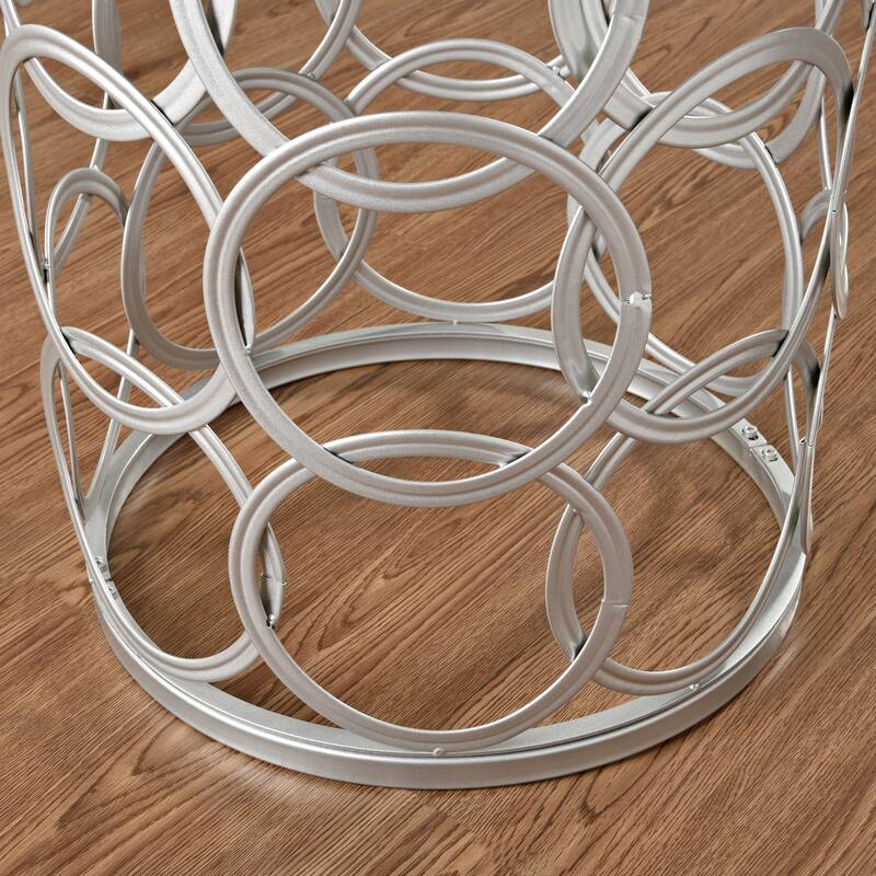 FirsTime & Co. Gilded Circles Table, Iron, 16.75 x 16.75 x 22 in, American Designed