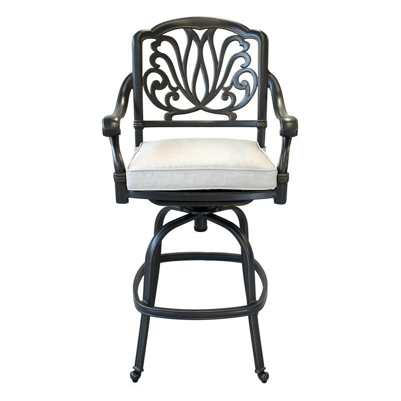 Saybrook Aluminum Swivel Bar Stool with Cushion (Set of 2)