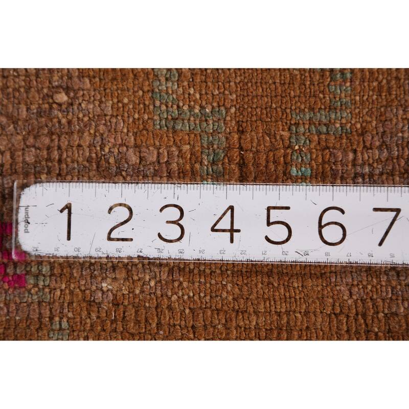 Hand Knotted Oriental 100% Wool Carpet Transitional Medallion Brown Anatolian Area Rug - 3' 0'' X 1' 8''
