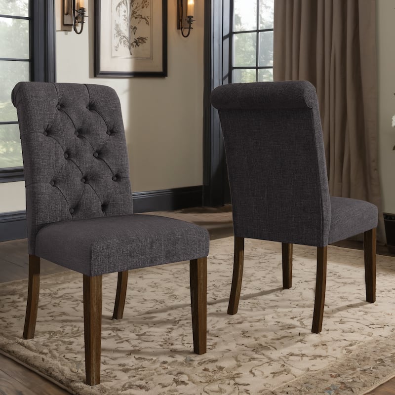 Krakova Tufted Rolled Back Parsons Chairs (Set of 2) - Chair