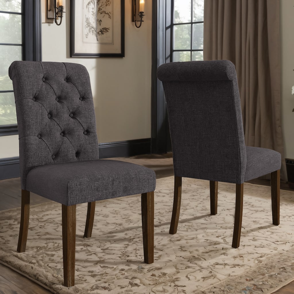 Krakova Tufted Rolled Back Parsons Chairs (Set of 2) - Chair