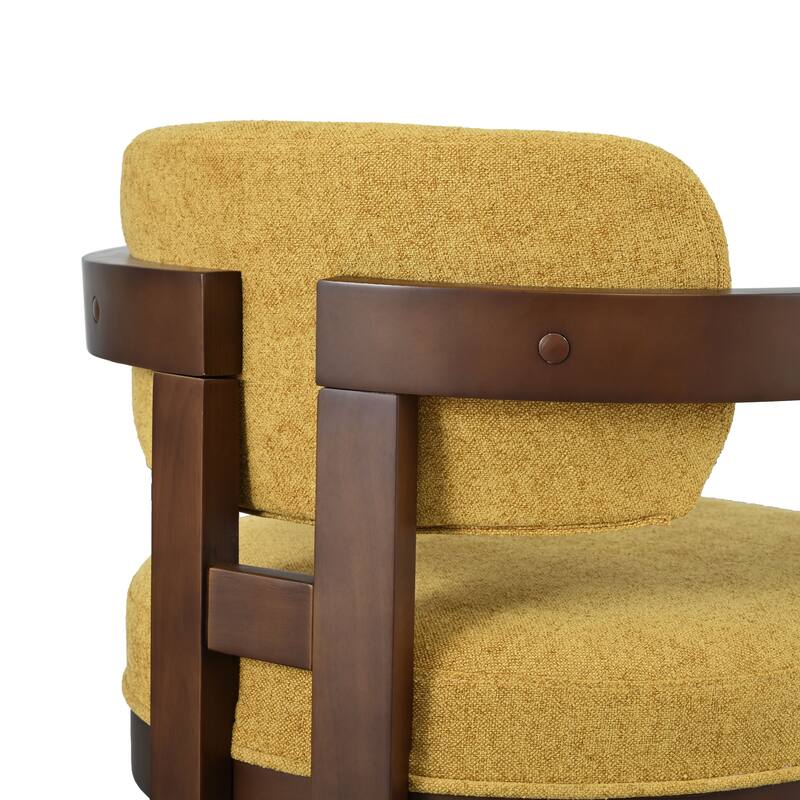 Modern Set of 2 Dining Chairs with Armrests Cushioned Backrest, Solid Wood Frame for Dining Room Living Room and Café