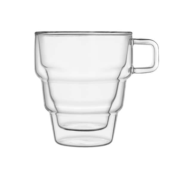 Pila 10 oz Double Walled Coffee Glass Set of 2