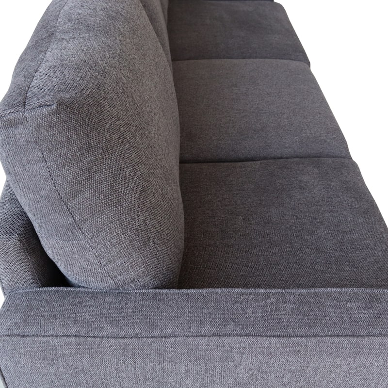 Living Room Furniture 3-Seat Sofa with Sturdy Structure and Solid Wood Legs, Comfortable Cushions, Easy Assembly