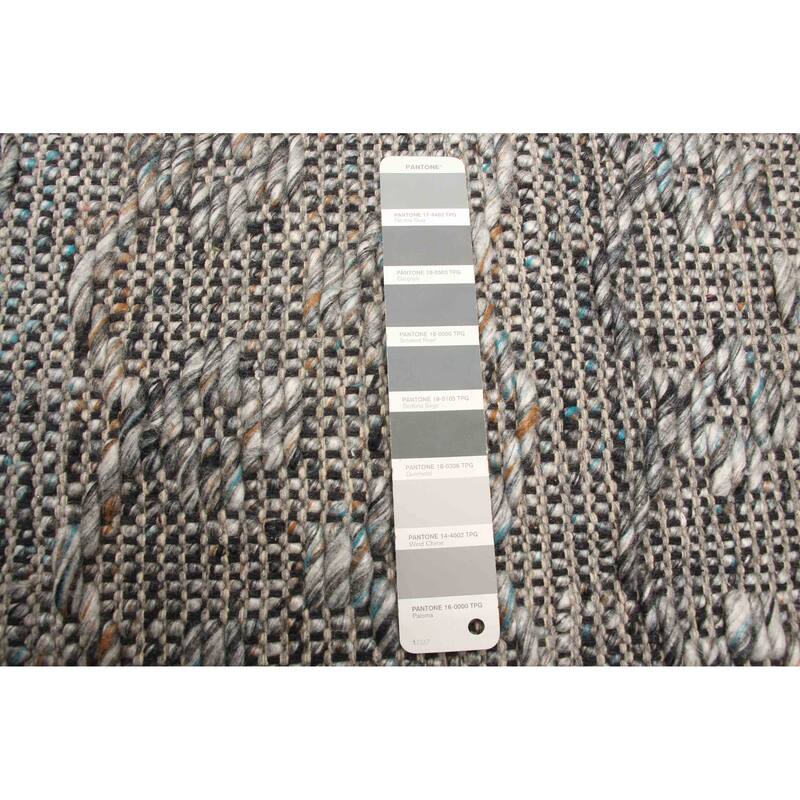 ECARPETGALLERY Braid weave Sienna Grey Wool Rug - 5'3 x 7'6