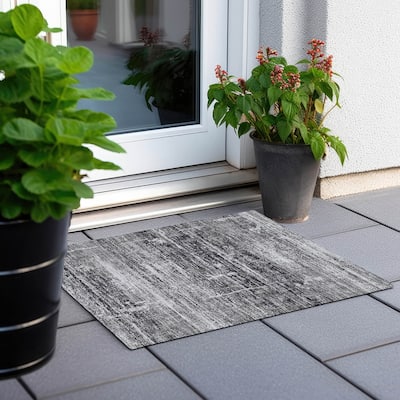 Machine Washable Indoor/ Outdoor Chantille Solid Ombre Rug