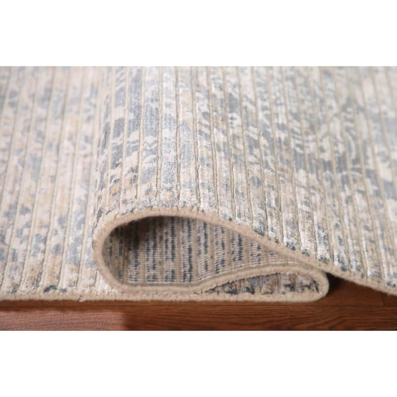 Abstract Oriental Accent Rug Handmade Wool Carpet - 3'11"x 5'8"