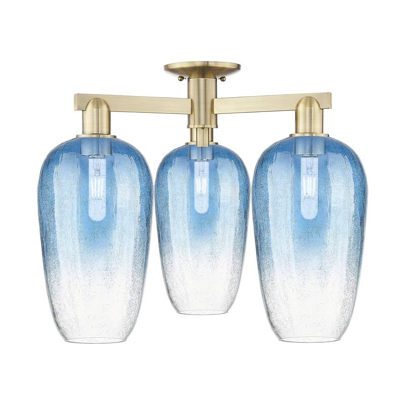 Innovations Lighting Downtown Urban - Brookhaven Flute - 3 Light 25" Semi-Flush Mount