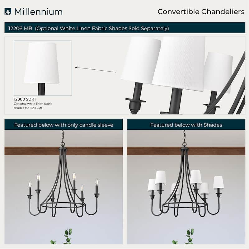 Millennium Lighting Artemis 5/6 Chandelier Ceiling Light
