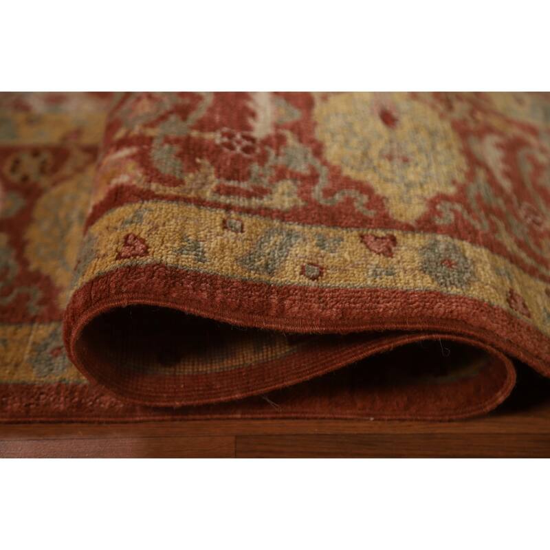 Vintage Vegetable Dye Oushak Turkish Area Rug Handmade Wool Carpet - 8'2"x 9'11"