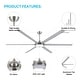 preview thumbnail 21 of 22, MLiAN 96 In. 6 Aluminium Blades Indoor Ceiling Fan with Light Kit and Remote - 96"