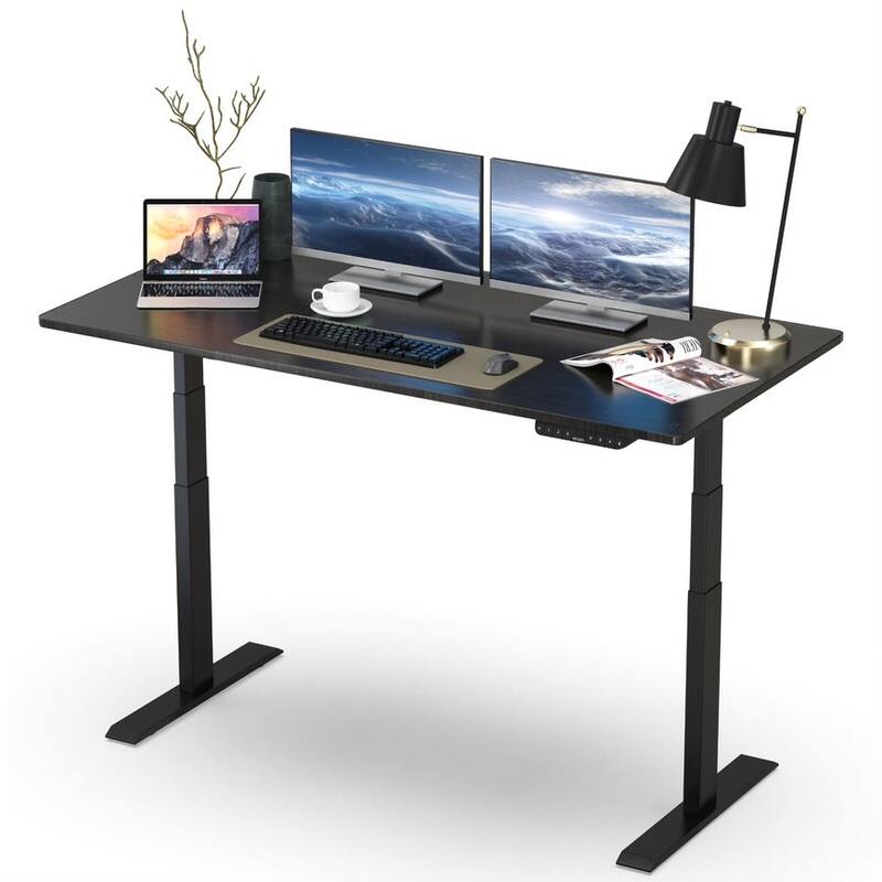 Rise Up Dual Motor Electric Standing Desk 60x30 1-pc Black Desktop