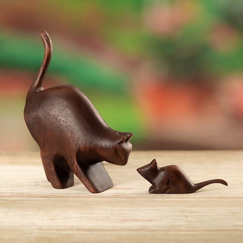 Novica Handmade Games And Fun Wood Sculptures (Set Of 2)