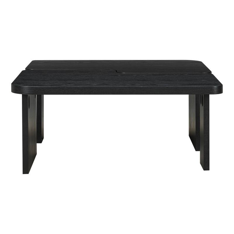 Modern Minimalist Rectangle Coffee Table with Splicing Design, Multifunctional Combination Table for Living Room