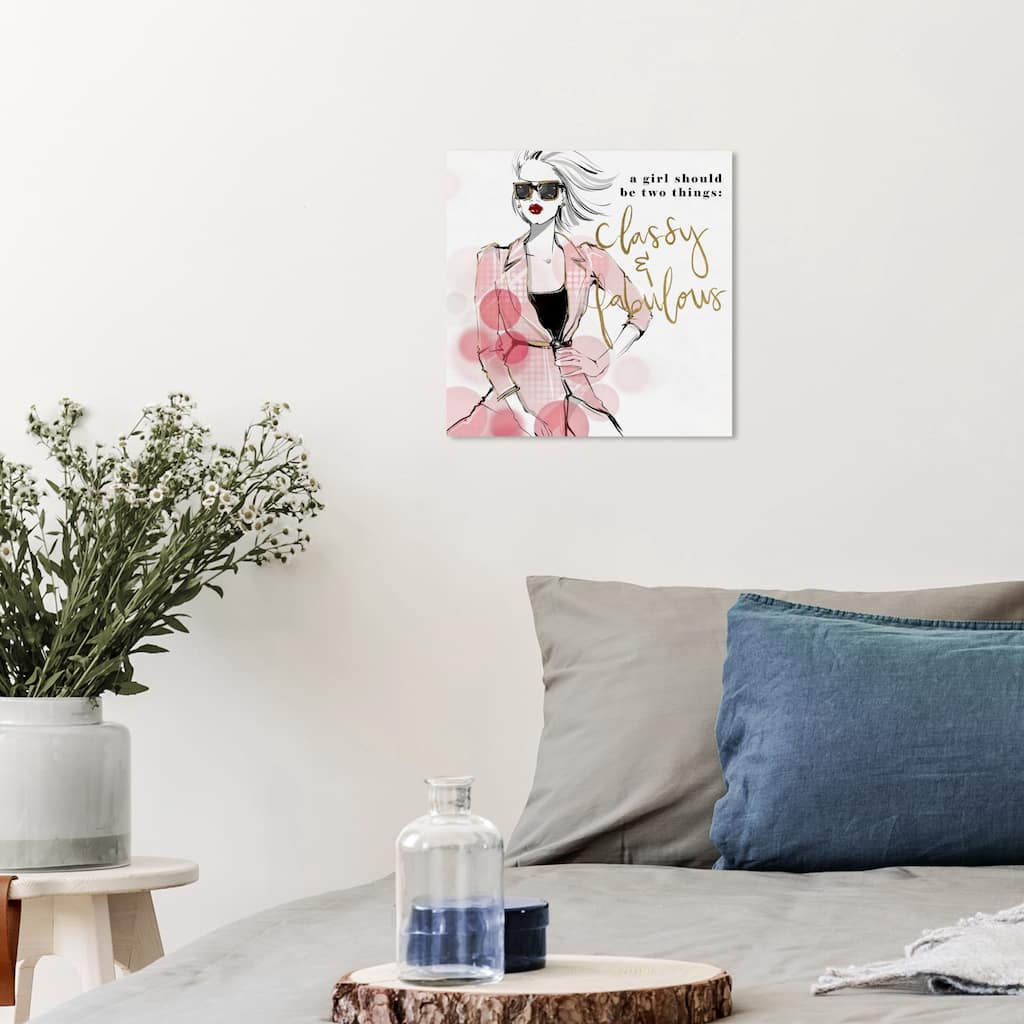 Wynwood Studio Canvas Fashion and Glam Classy and Fabulous Sunglasses Pink and Light Pink Glam Wall Art Canvas Print