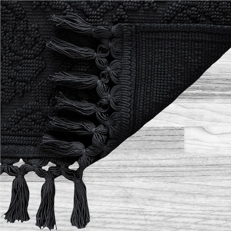 Jean Pierre Ricardo Cotton Fringe Bath Rug