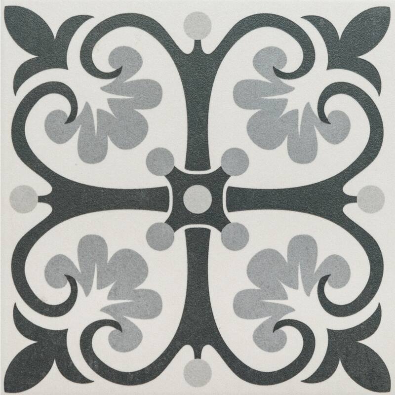 Ellis Taco 6.5x6.5 Matte Porcelain Encaustic Tile - Floor, Wall & Backsplash